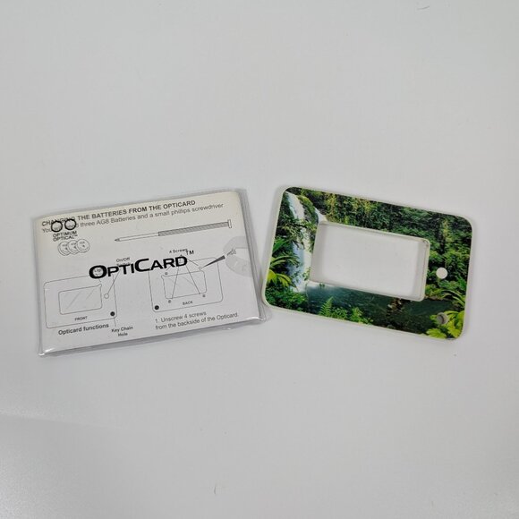 Waterfall Patterned Opticard Personal Pocket Illuminated Magnifier - Picture 1 of 2